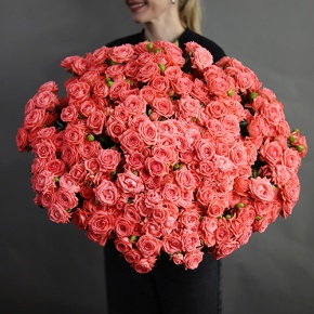 Букет из 39 коралловых кустовых роз (50 см) в Воскресенске