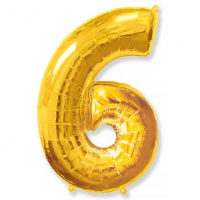 Шар гелиевый цифра 6 (40х102 см) в Воскресенске