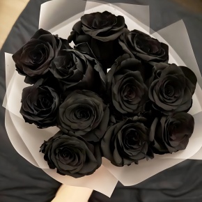 Букет "Черная королева" из 11 черных роз Эквадор (60 см) в Воскресенске