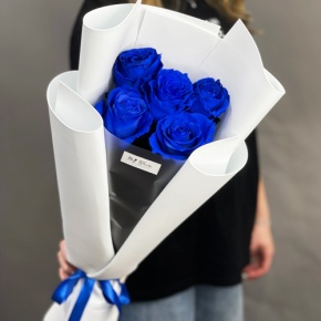 Букет из 5 синих роз Эквадор в Воскресенске