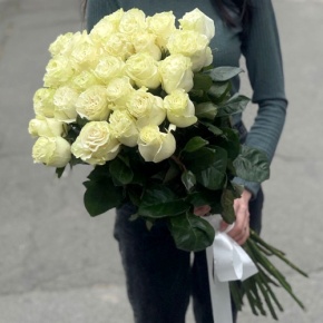 Монобукет из 25 роз Эквадор Мондиаль (80 см) в Воскресенске