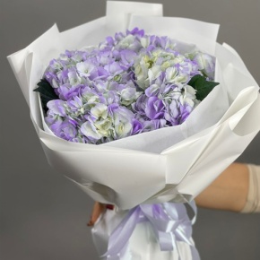 Букет из 5 фиолетовых гортензий в Воскресенске