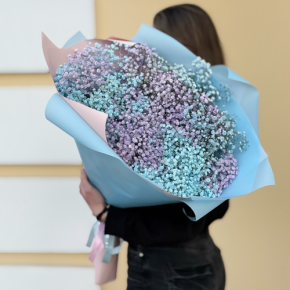 Букет "Радуга" из 15 гипсофил в Воскресенске