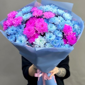 Букет "Матильда" из 15 кустовых хризантем в Воскресенске