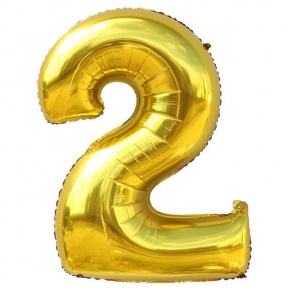 Шар гелиевый цифра 2 (40х102 см) в Воскресенске