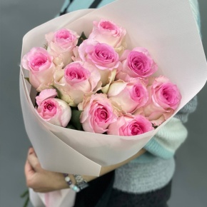 Букет из 11 пионовидных роз Эквадор (60см) в Воскресенске