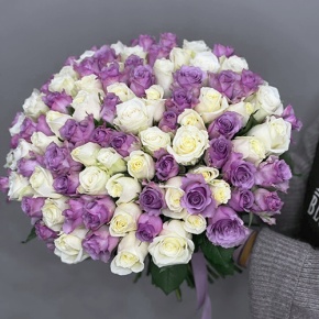 Букет "Фиолетовый микс" из 101 розы (40 см) в Воскресенске