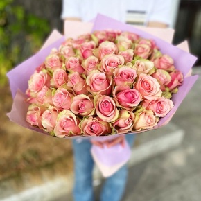 Букет 51 роза Бэлла Роса (40 см) в Воскресенске