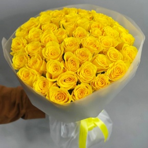 Букет "Золотце" из 51 лимонной розы (40 см) в Воскресенске