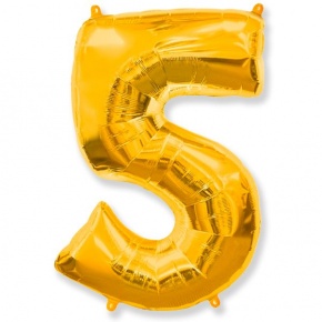 Шар гелиевый цифра 5 (40х102 см) в Воскресенске