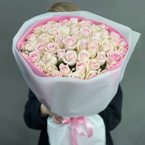 Букет из 51 нежной пастельной розы (60 см) в Воскресенске