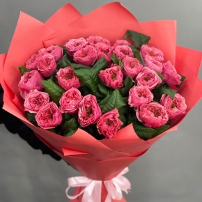 Букет из 25 махровых пионовидных роз Риджентс парк  (70 см) в Воскресенске