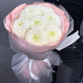 Нежный букет из 7 хризантем Магнум в Воскресенске