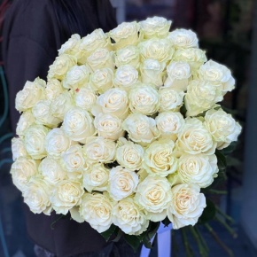 Букет из 51 розы Эквадор Мондиаль под ленту (80 см) в Воскресенске