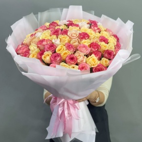 Букет из 101 розы  микс (70 см) в Воскресенске