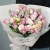 Букет "Крем сода" из роз, эустом и хамелациума в Воскресенске