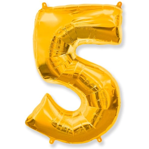 Шар гелиевый цифра 5 (40х102 см) в Воскресенске