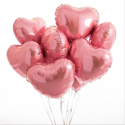 Сердце розовое фольгированный шар с гелием (45 см) в Воскресенске