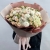 Букет "Шаганэ" из ранункулюсов, хризантем Момоко, озатамнуса, кустовых роз сорта Таня, эустом и гортензий в Воскресенске